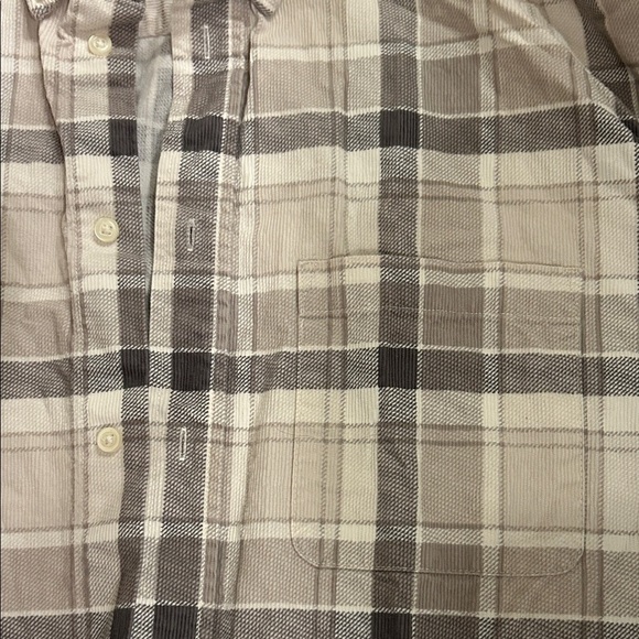 H&M Men's Casual Plaid Button Down Shirt - Beige and Gray very soft & textured - Picture 5 of 5